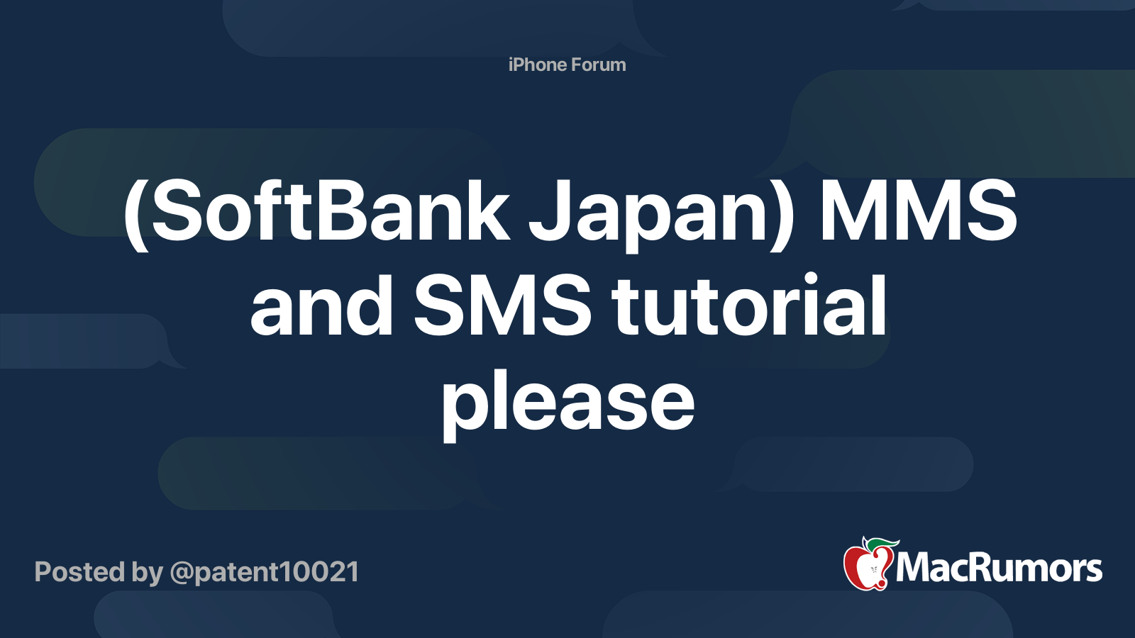 Softbank Japan Mms And Sms Tutorial Please Macrumors Forums