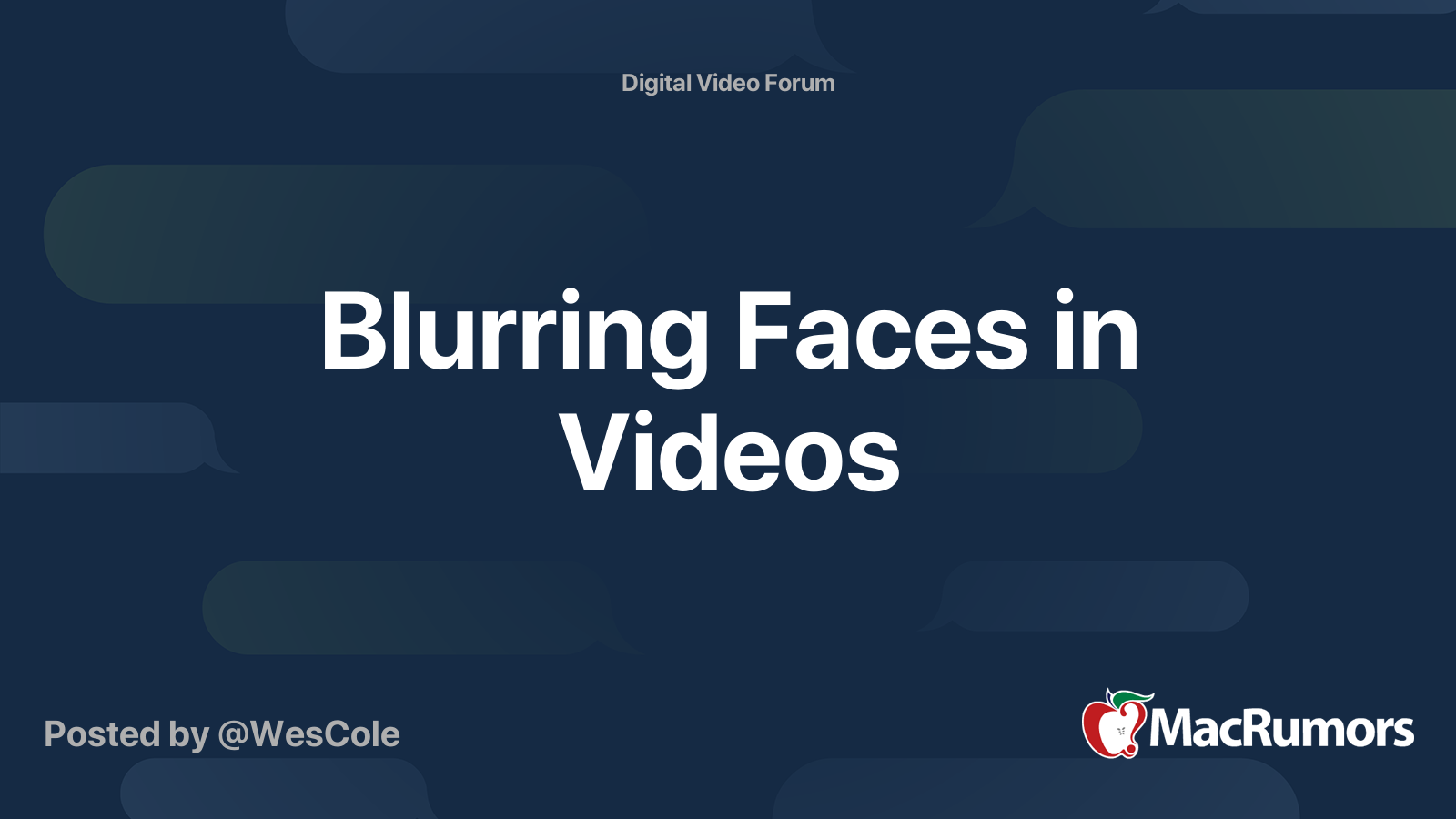 Blurring Faces in Videos MacRumors Forums