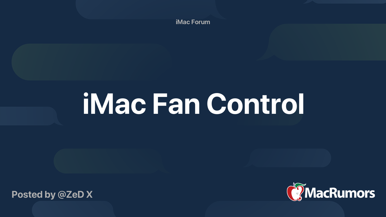 iMac Fan Control MacRumors Forums