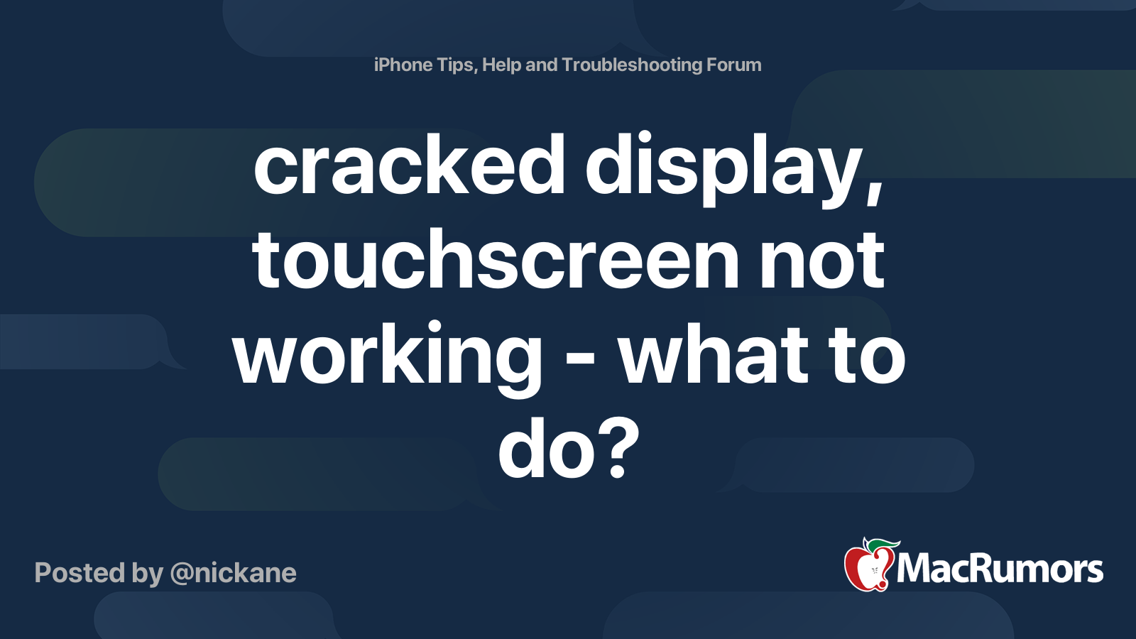 cracked display, touchscreen not working what to do? MacRumors Forums