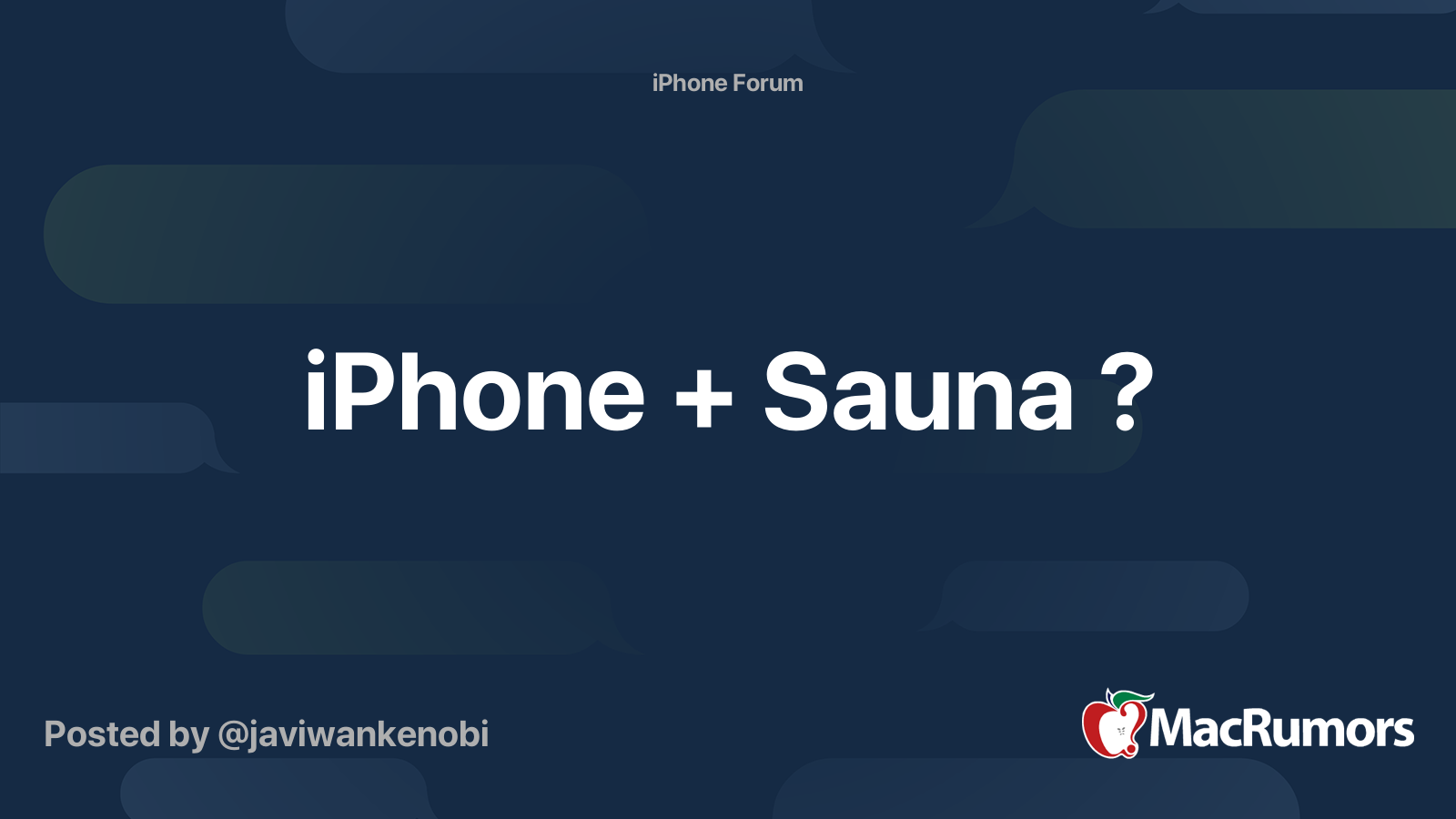 iPhone + Sauna ? | MacRumors Forums