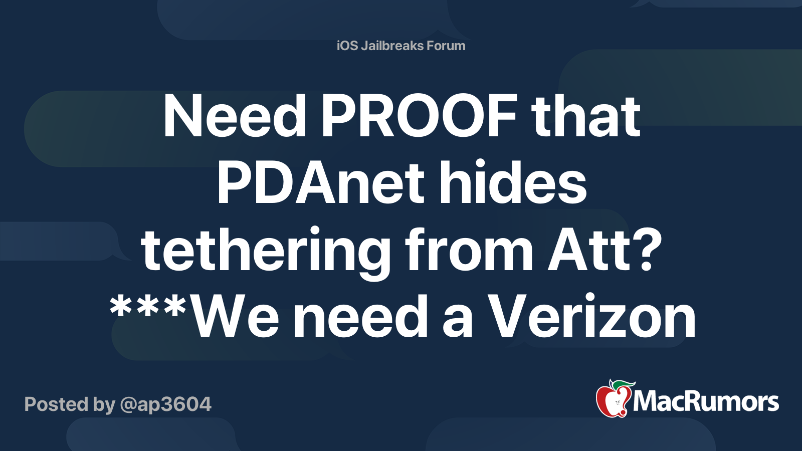 Need PROOF that hides tethering from Att? ***We need a Verizon