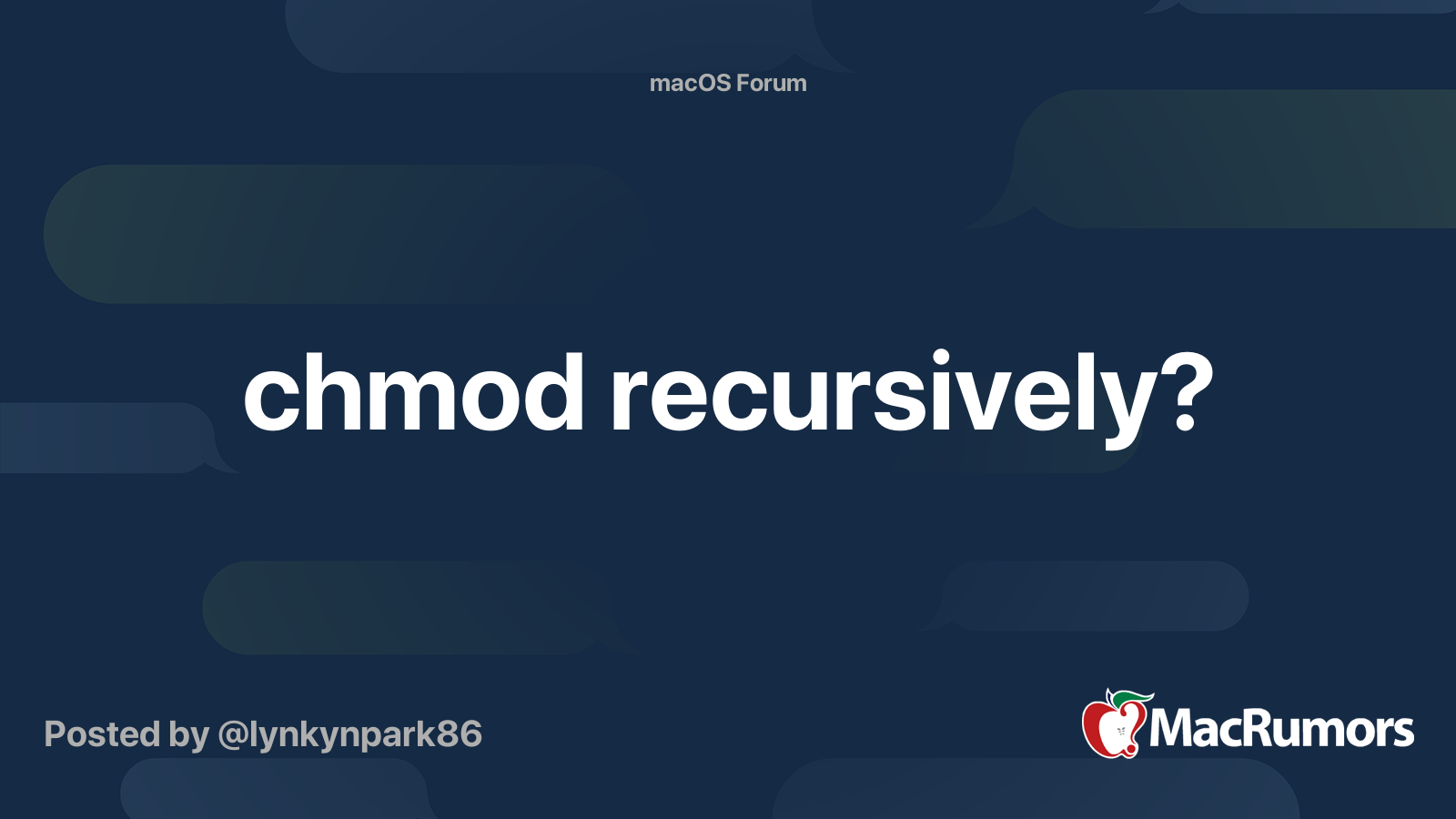 Chmod Recursively Macrumors Forums