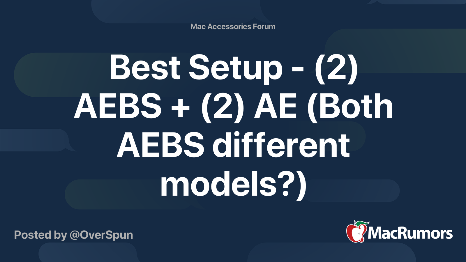 Best Setup - (2) AEBS + (2) AE (Both AEBS different models ...