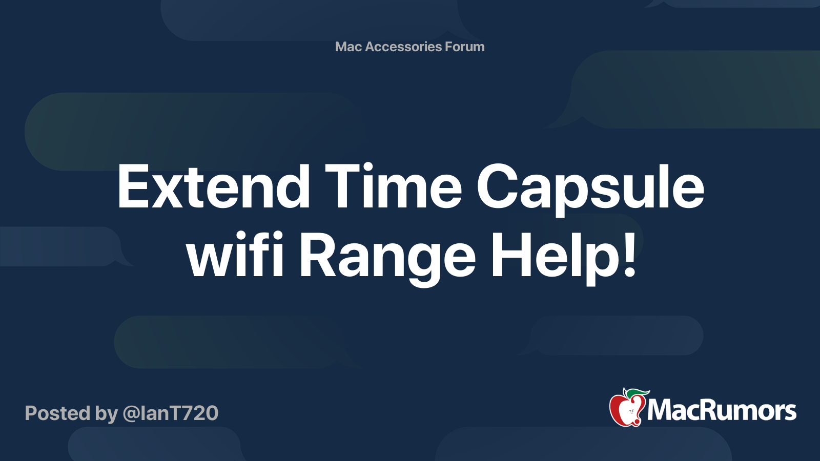 Extend Time Capsule wifi Range Help! | MacRumors Forums