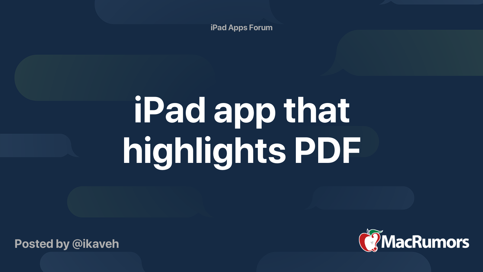 iPad app that highlights PDF MacRumors Forums