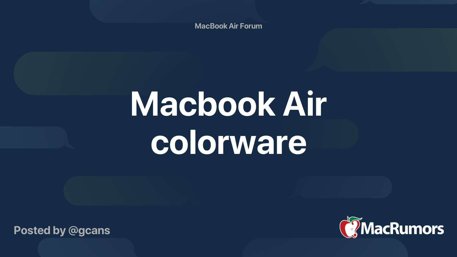 Macbook Air colorware | MacRumors Forums