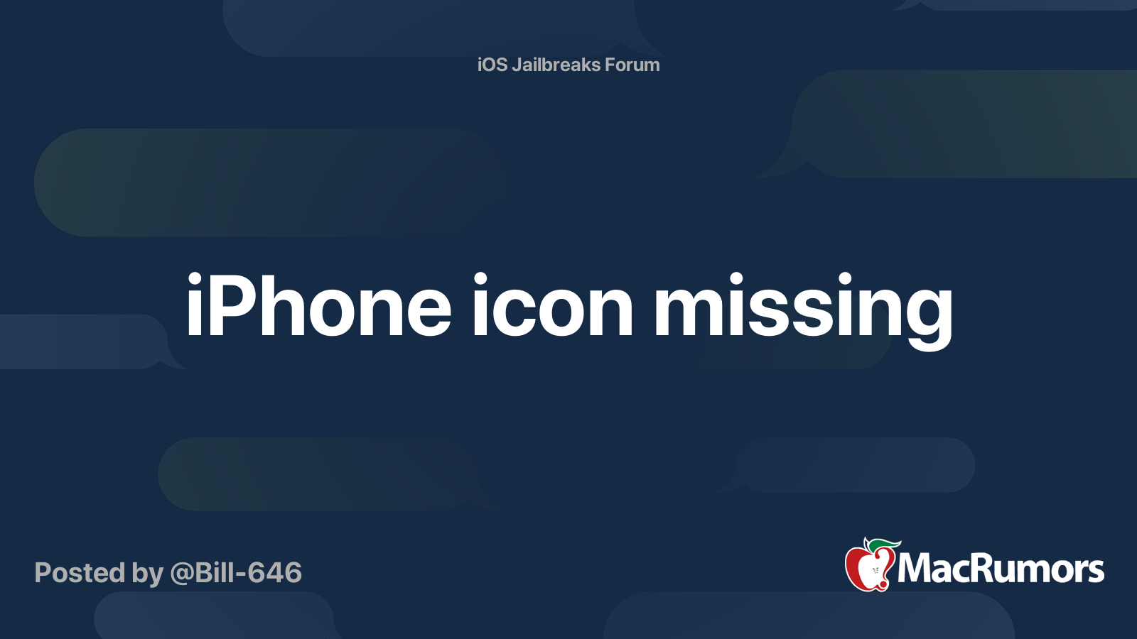 iPhone icon missing MacRumors Forums