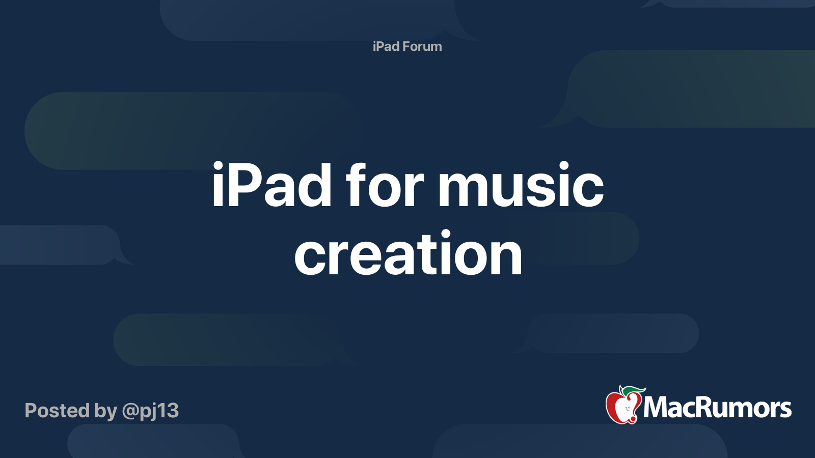 iPad for music creation MacRumors Forums