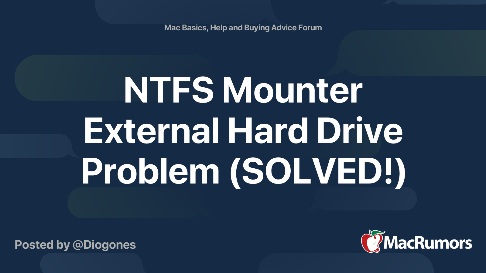 NTFS Mounter External Hard Drive Problem (SOLVED!) | MacRumors Forums