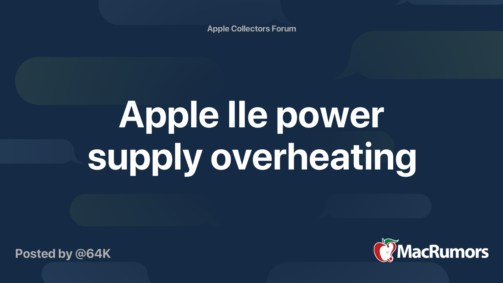 Apple IIe power supply overheating MacRumors Forums