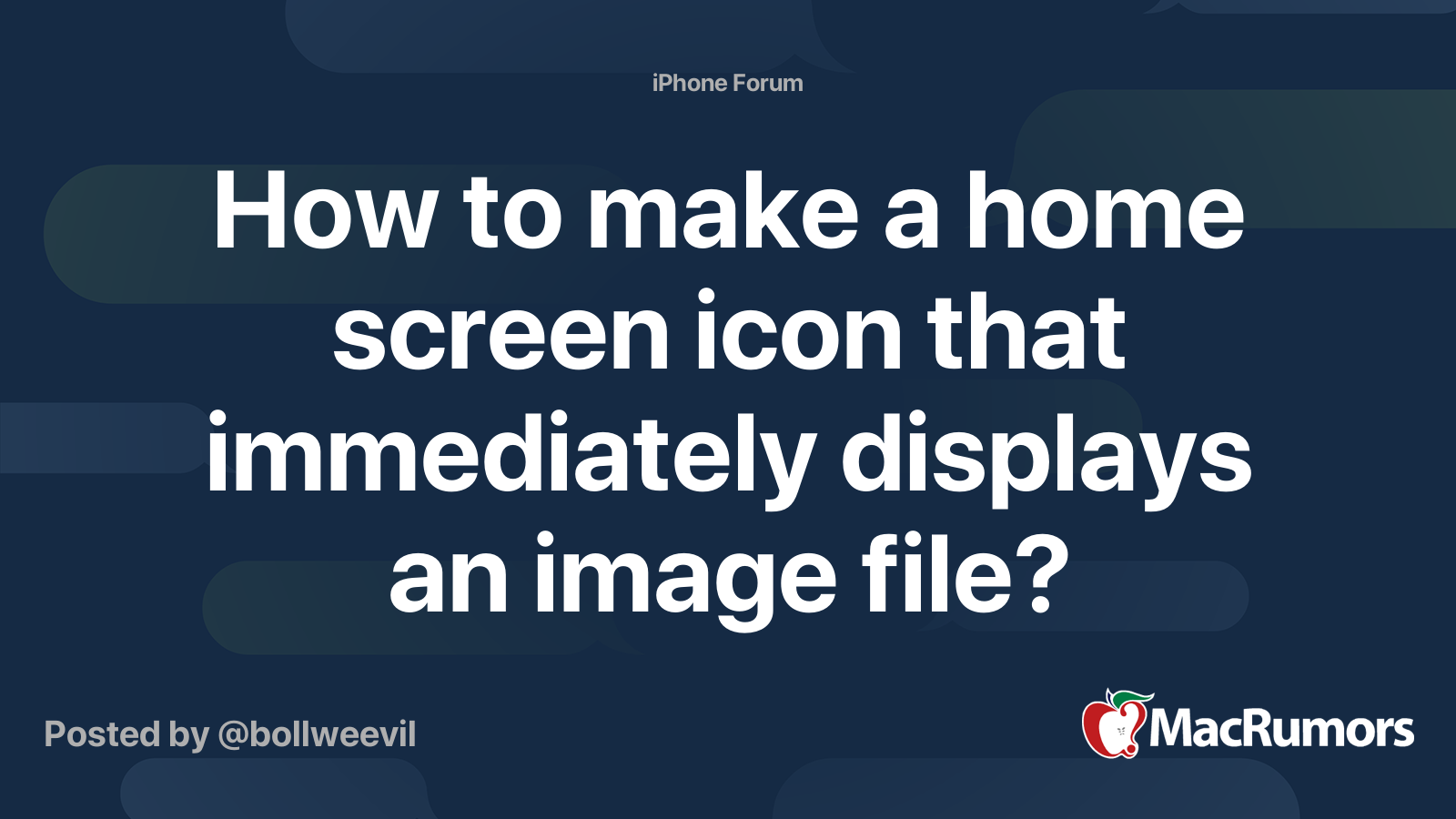 How to make a home screen icon that immediately displays an image file