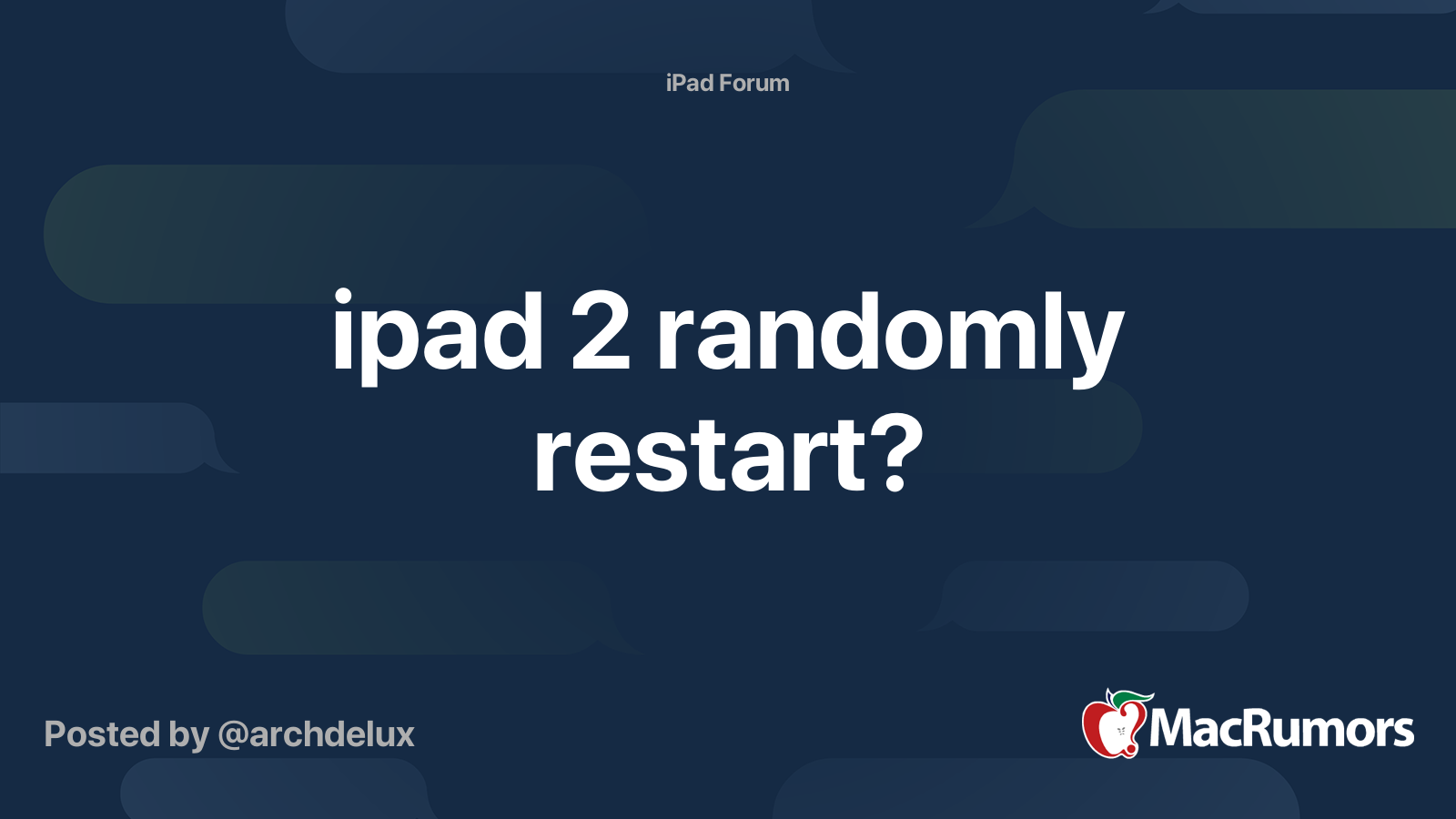 ipad air 2 reboots randomly