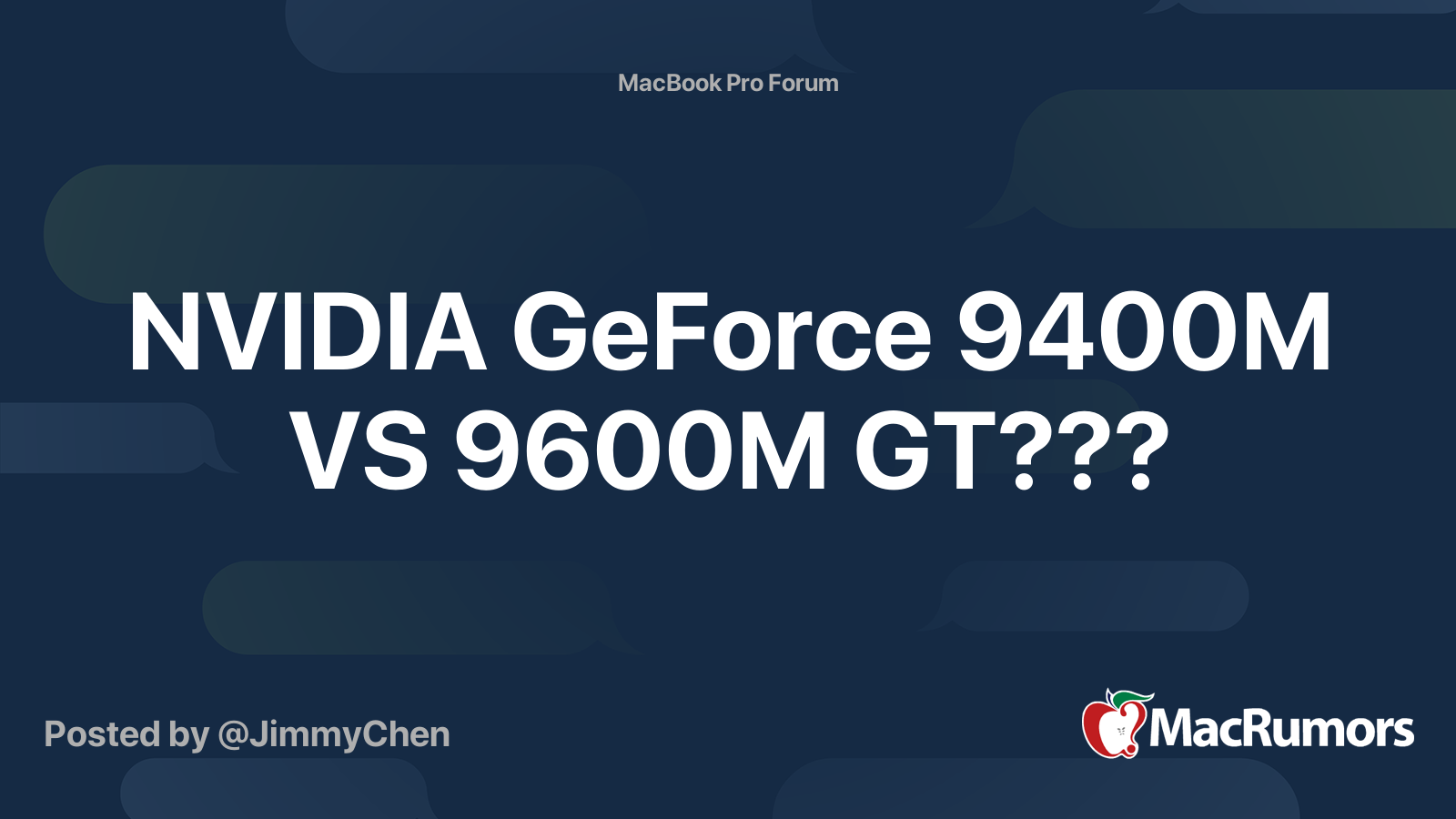 NVIDIA GeForce 9400M VS 9600M GT??? | MacRumors Forums