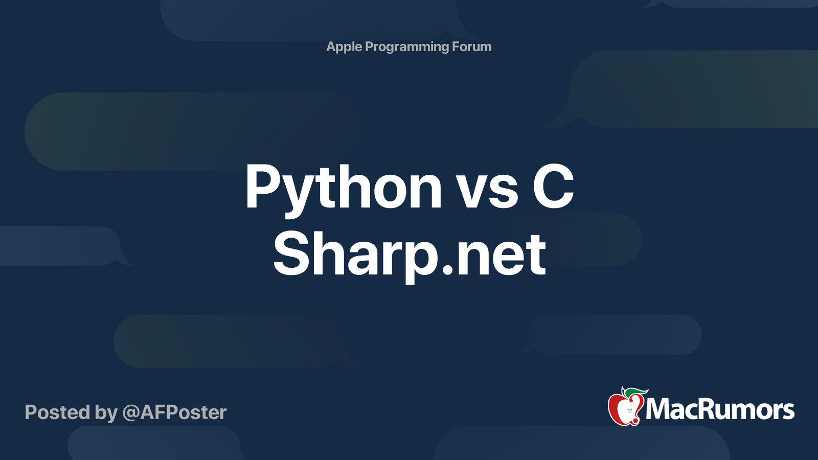 Python vs C MacRumors Forums
