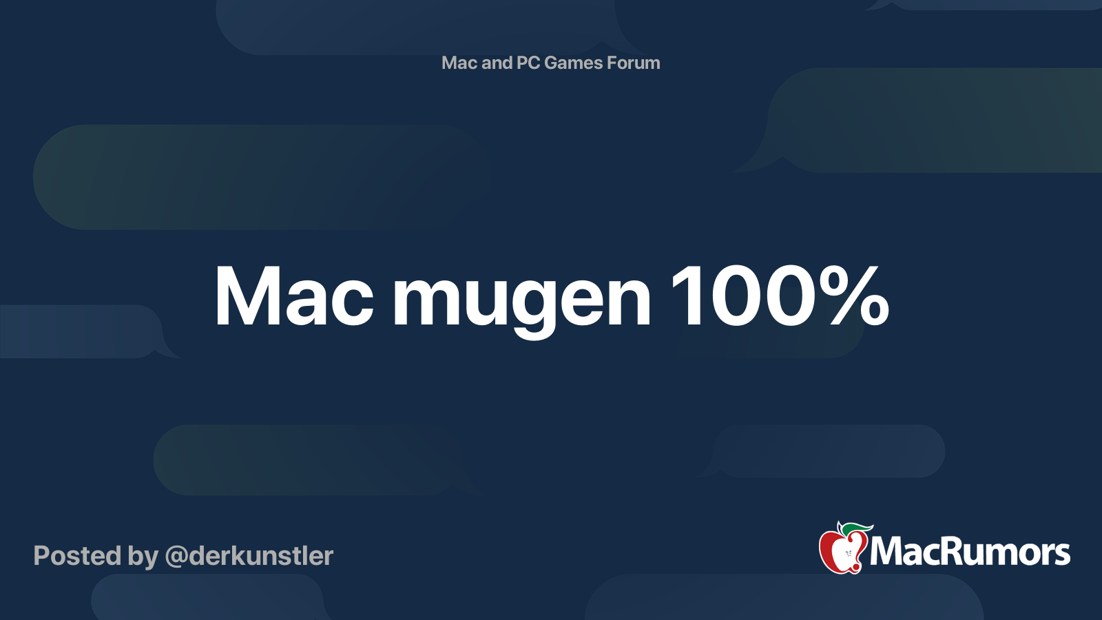 Mac Mugen 100 Macrumors Forums