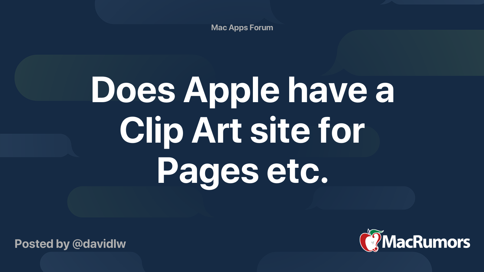Does Apple have a Clip Art site for Pages etc. MacRumors Forums