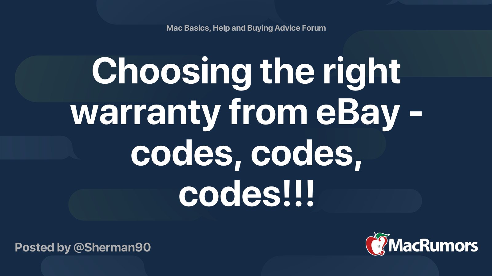Choosing the right warranty from eBay codes, codes, codes