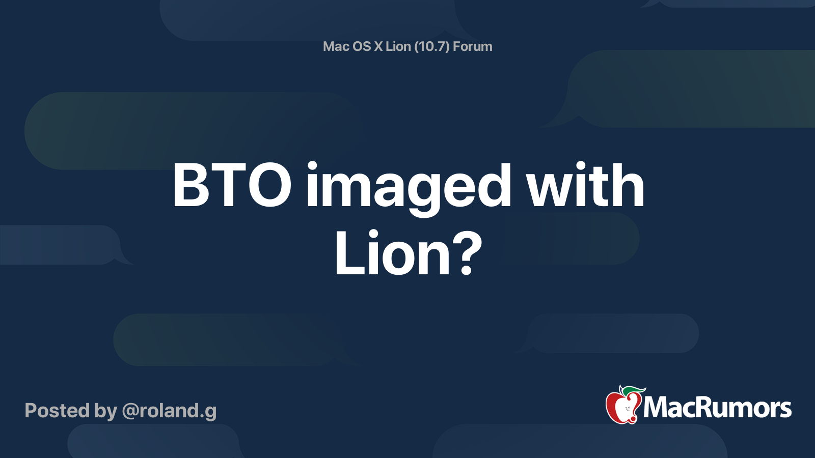 Bto Imaged With Lion Macrumors Forums