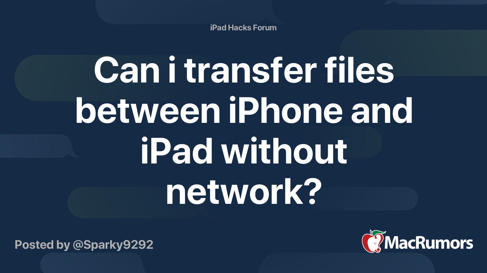 Can i transfer files between iPhone and iPad without network