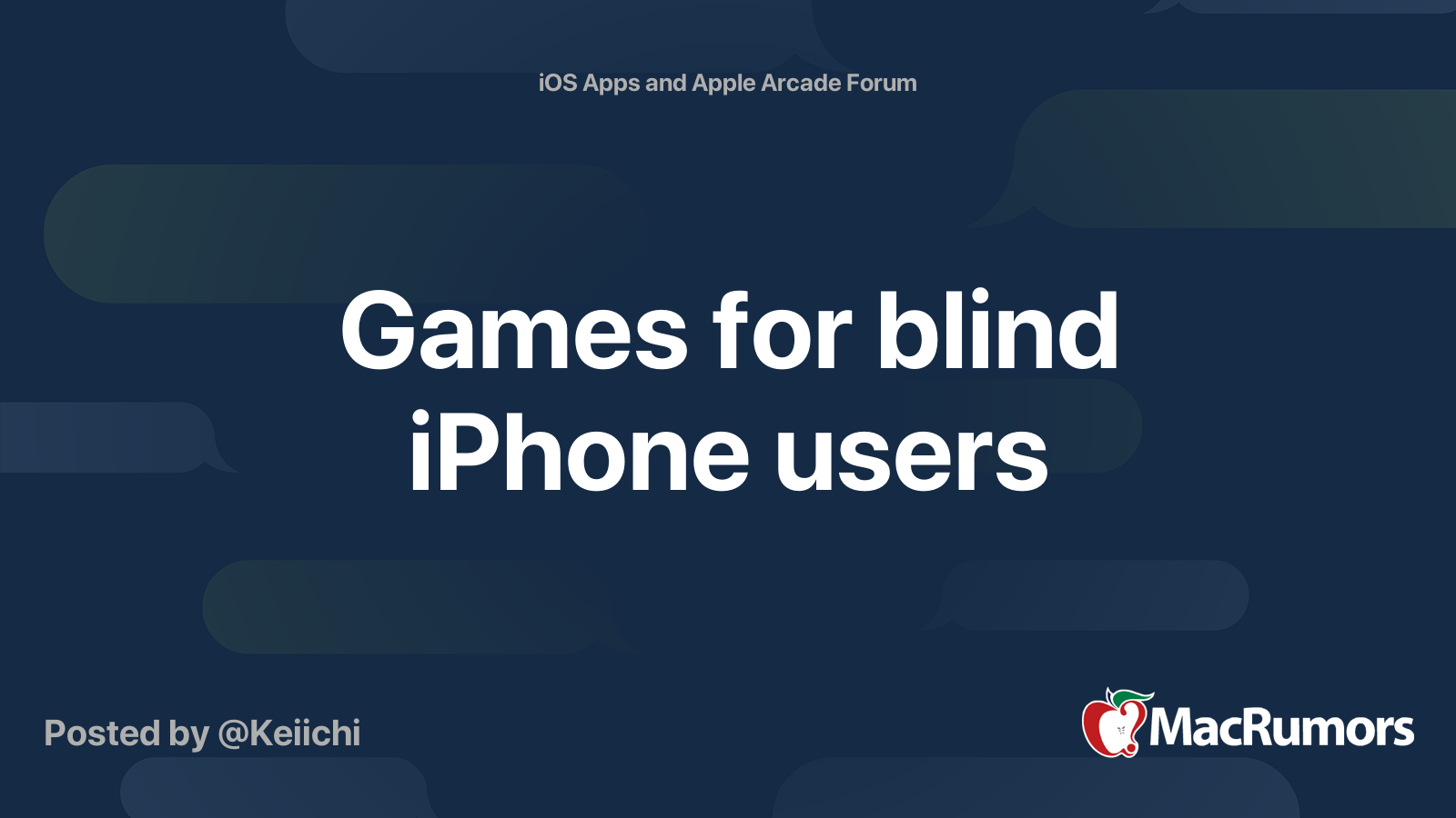 Games for blind iPhone users MacRumors Forums