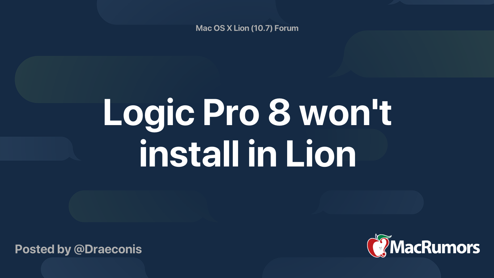 Logic pro 8 os x lion