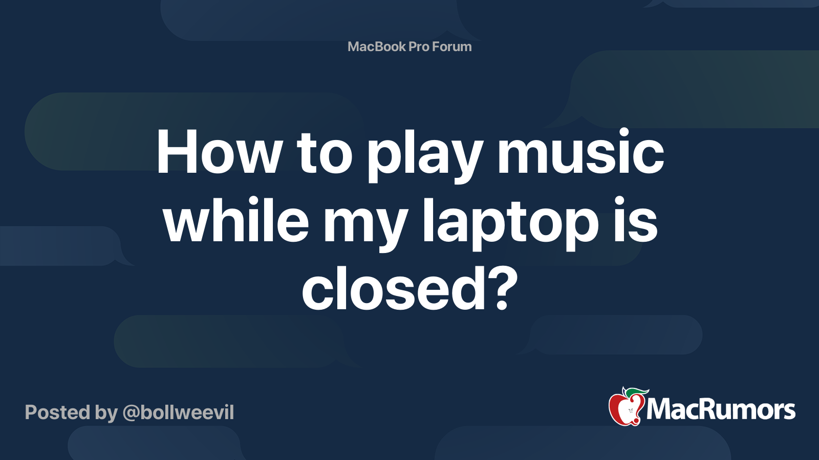 How to play music while my laptop is closed? MacRumors Forums