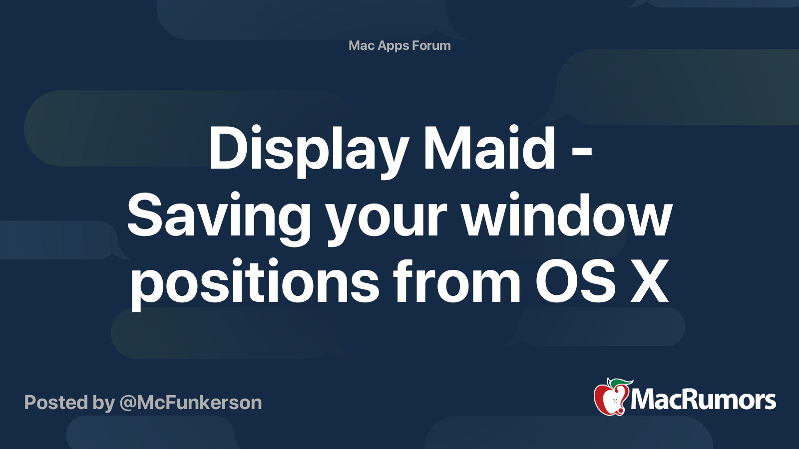 Display Maid Saving your window positions from OS X MacRumors Forums