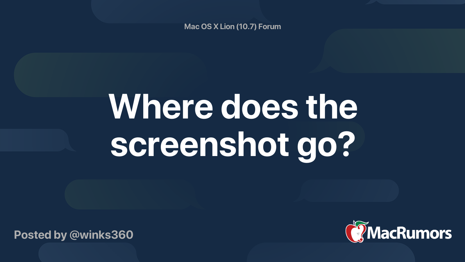 Where does the screenshot go? | MacRumors Forums