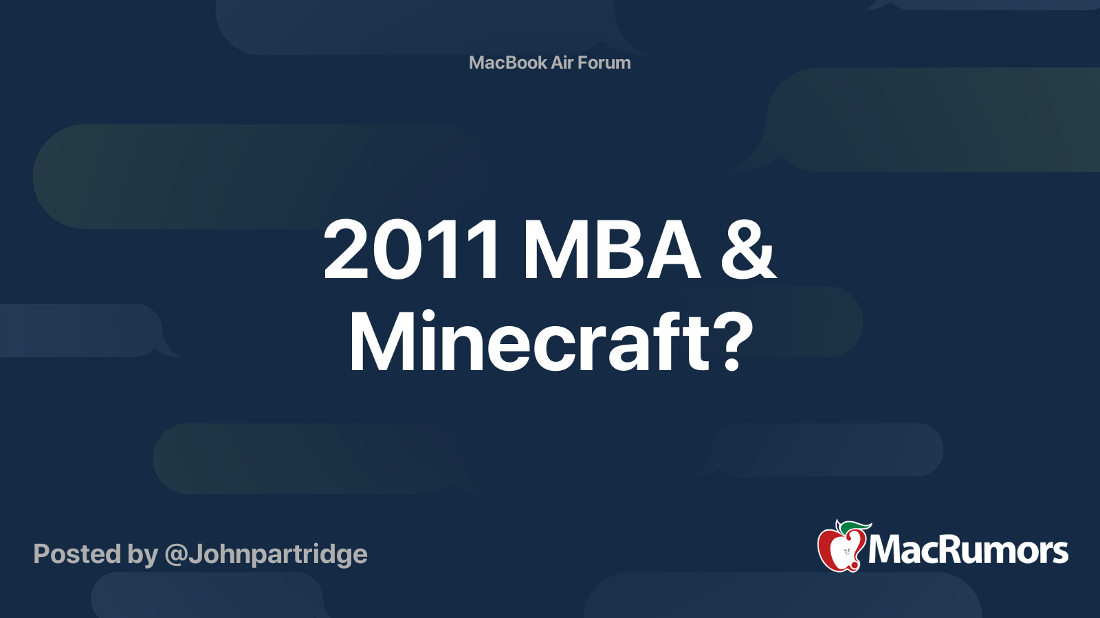 11 Mba Minecraft Macrumors Forums