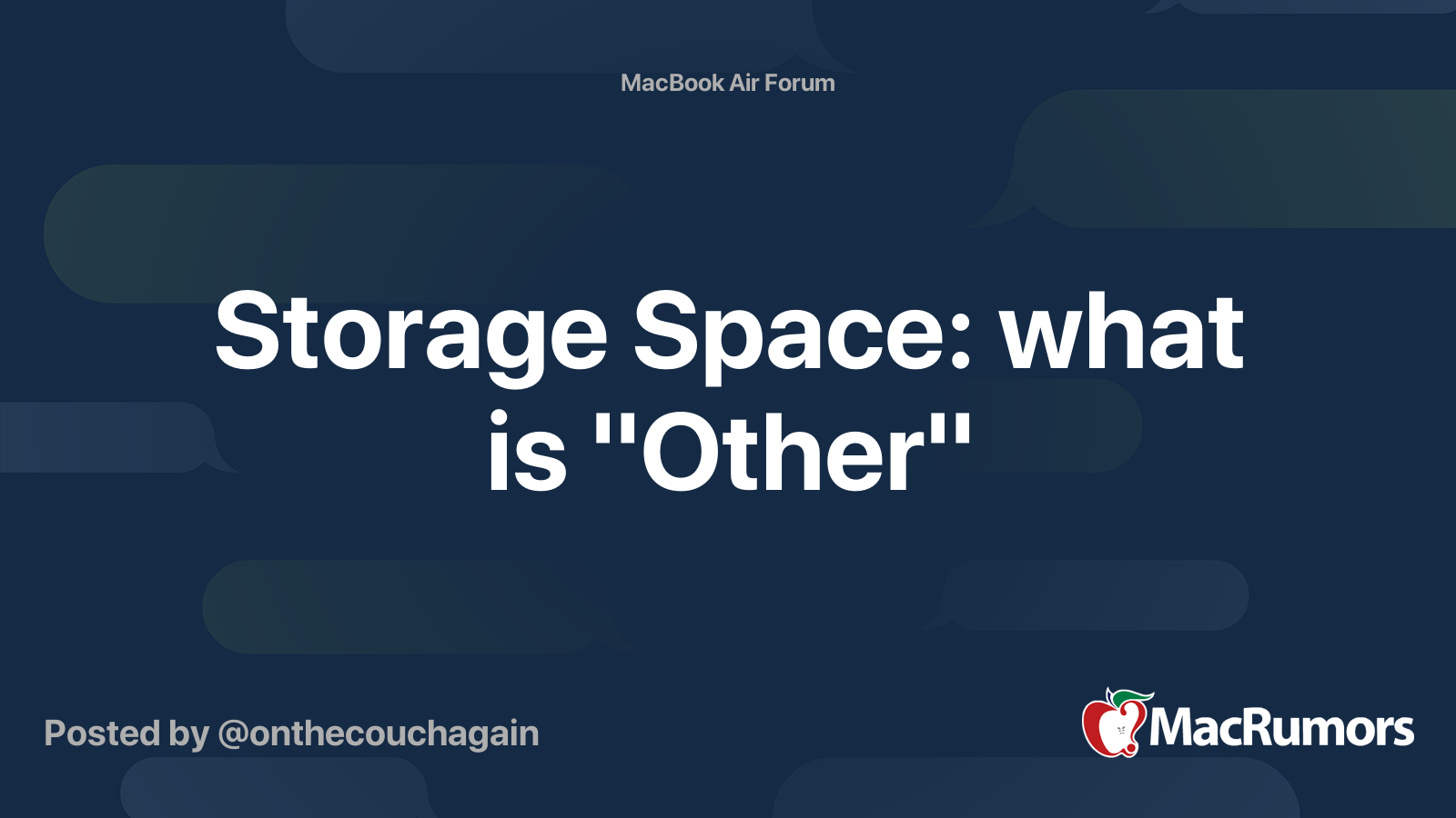 Storage Space: what is "Other" | MacRumors Forums