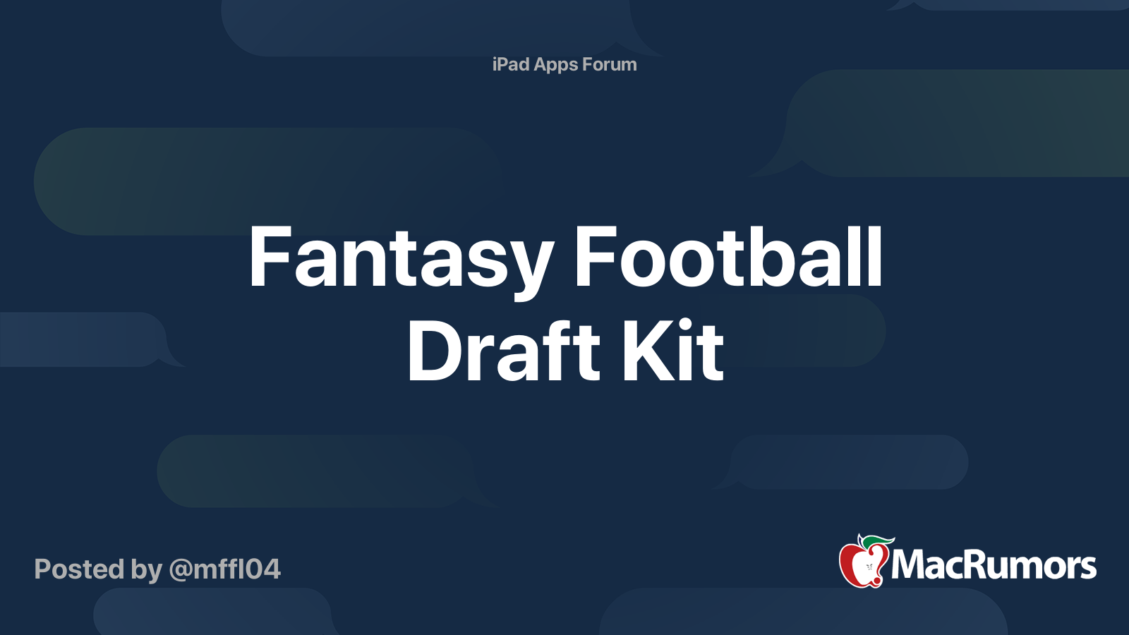 Fantasy Football Draft Kit MacRumors Forums