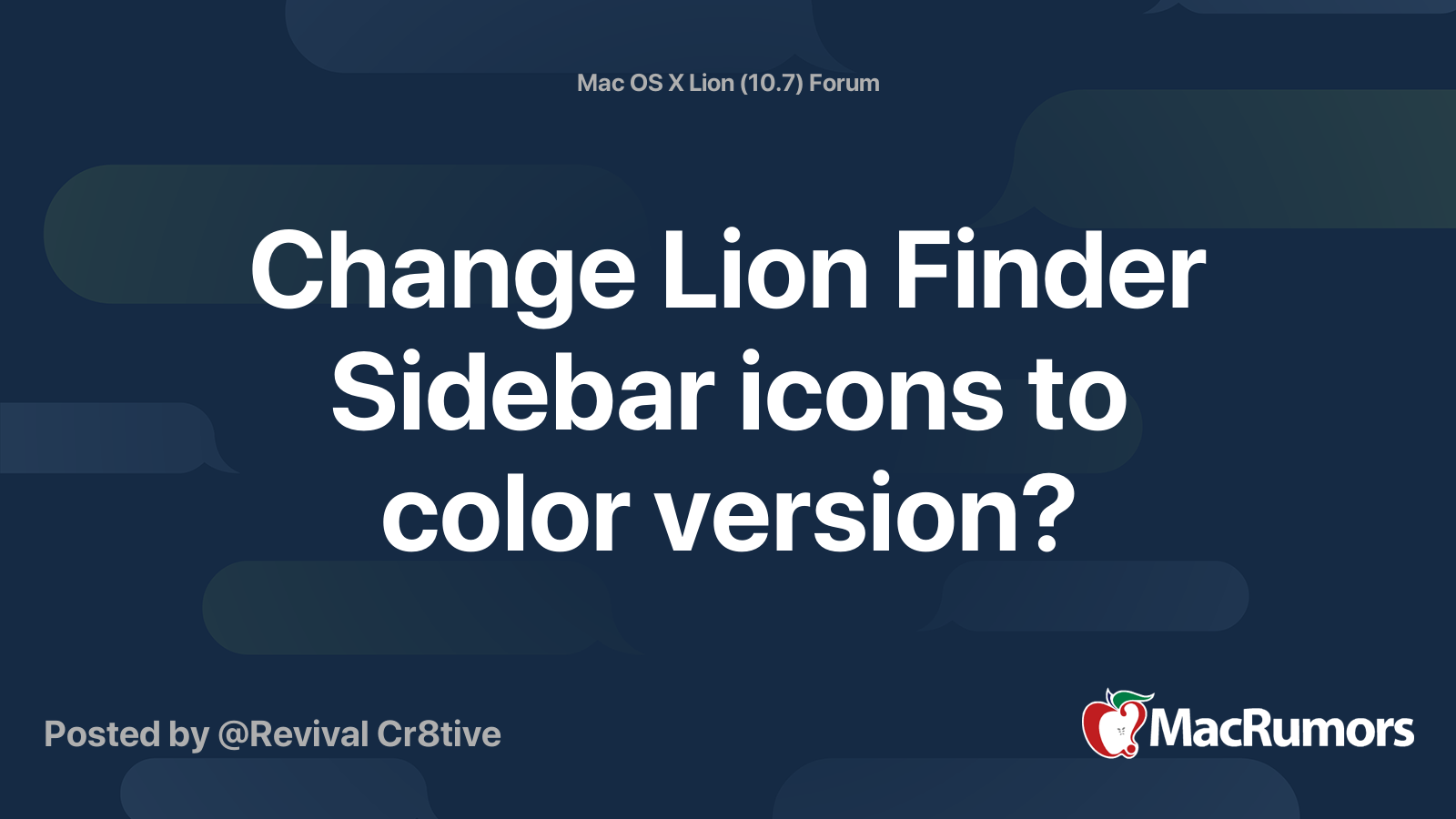 Change Lion Finder Sidebar icons to color version? MacRumors Forums