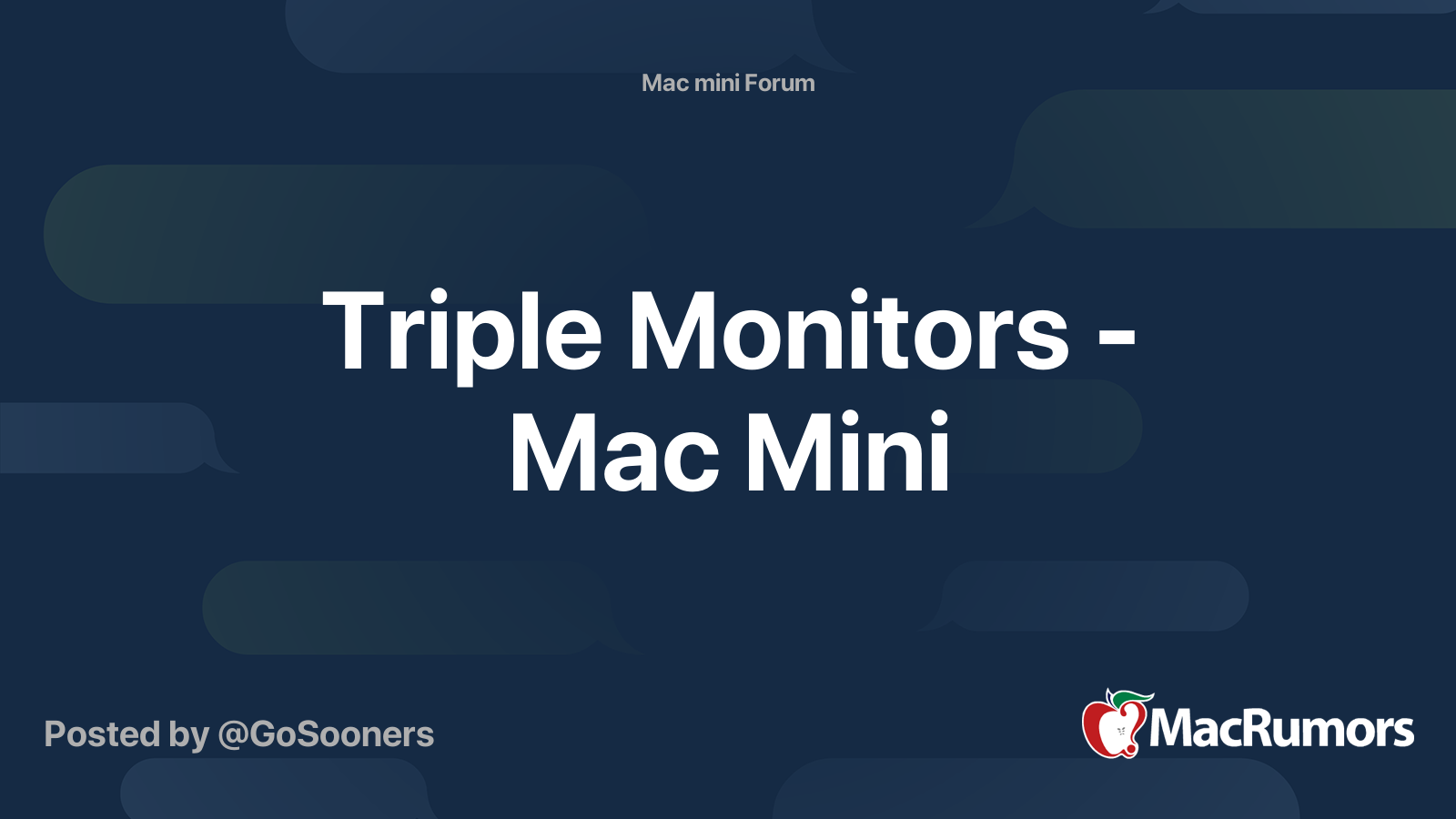 Triple Monitors - Mac Mini | MacRumors Forums