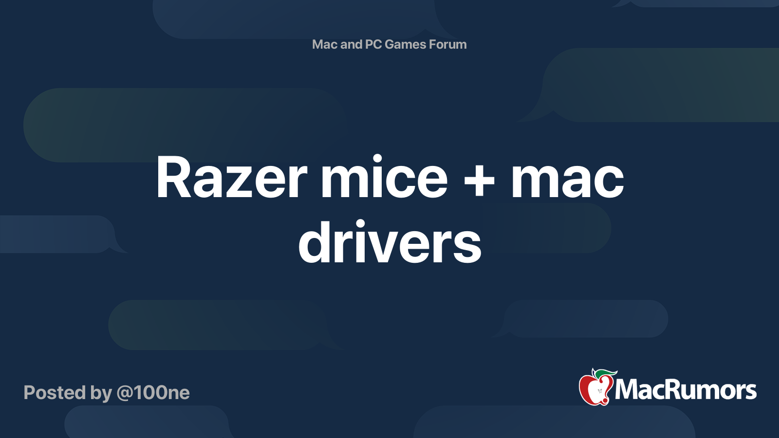 Razer mice + mac drivers MacRumors Forums