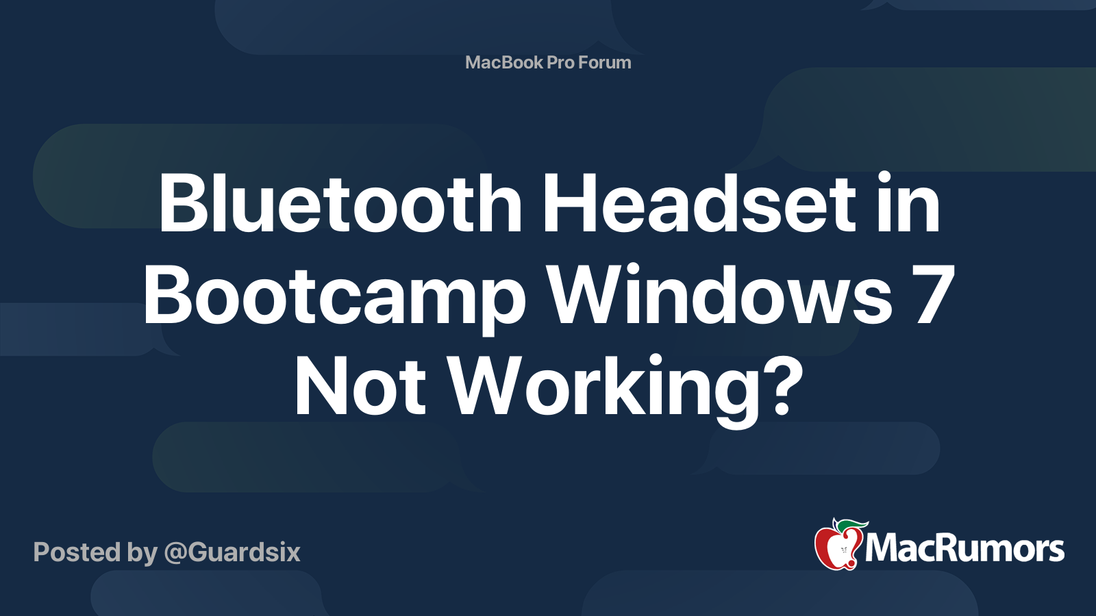 Relativiteitstheorie passage Onmogelijk Bluetooth Headset in Bootcamp Windows 7 Not Working? | MacRumors Forums
