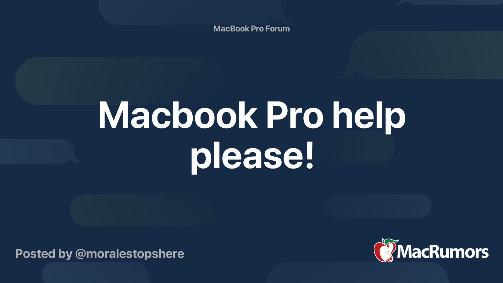 Macbook Pro help please! | MacRumors Forums