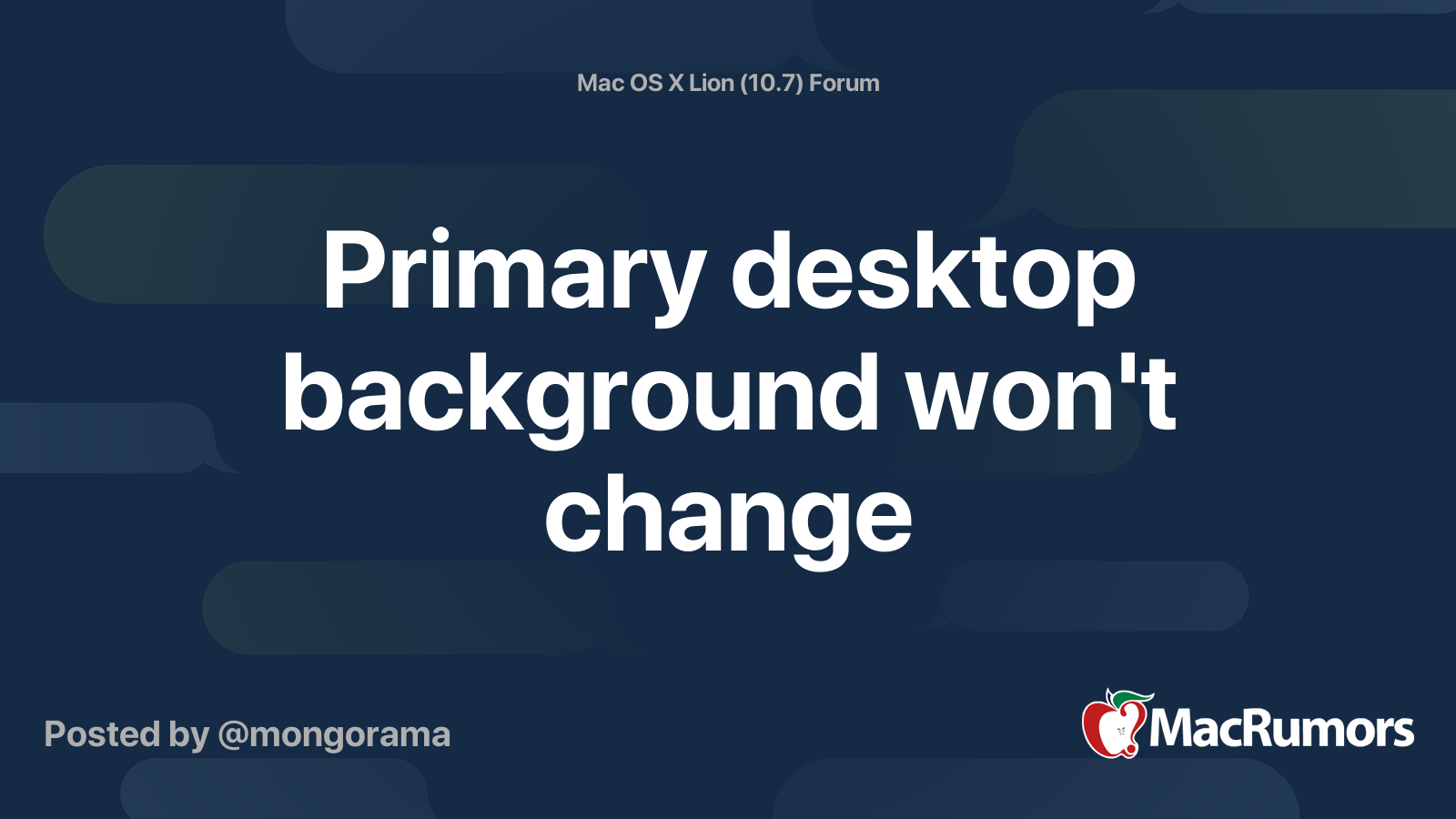Primary Desktop Background Won T Change Macrumors Forums