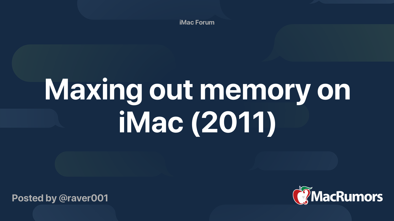 Maxing Out Memory On Imac 11 Macrumors Forums