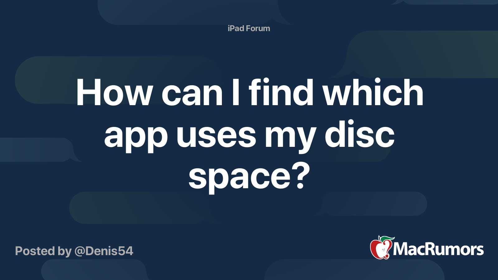How can I find which app uses my disc space? MacRumors Forums