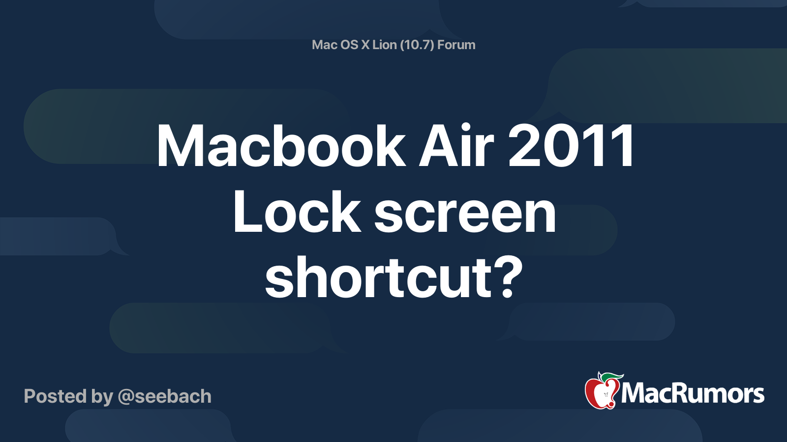 lock screen macbook air shortcut