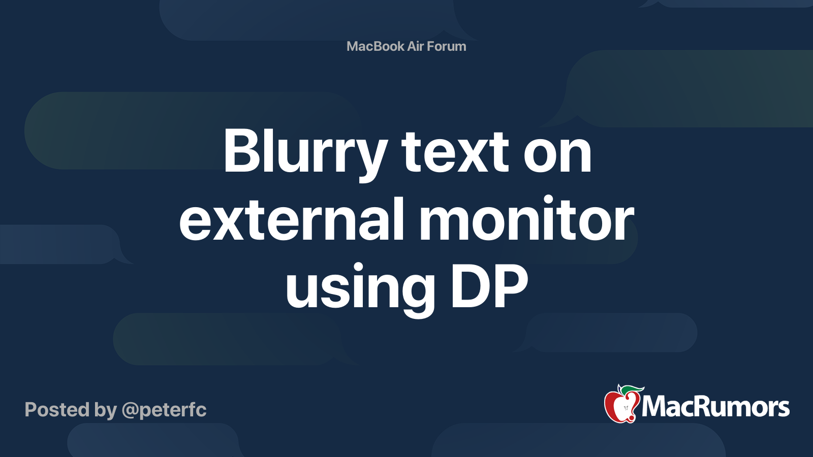 Blurry text on external monitor using DP MacRumors Forums