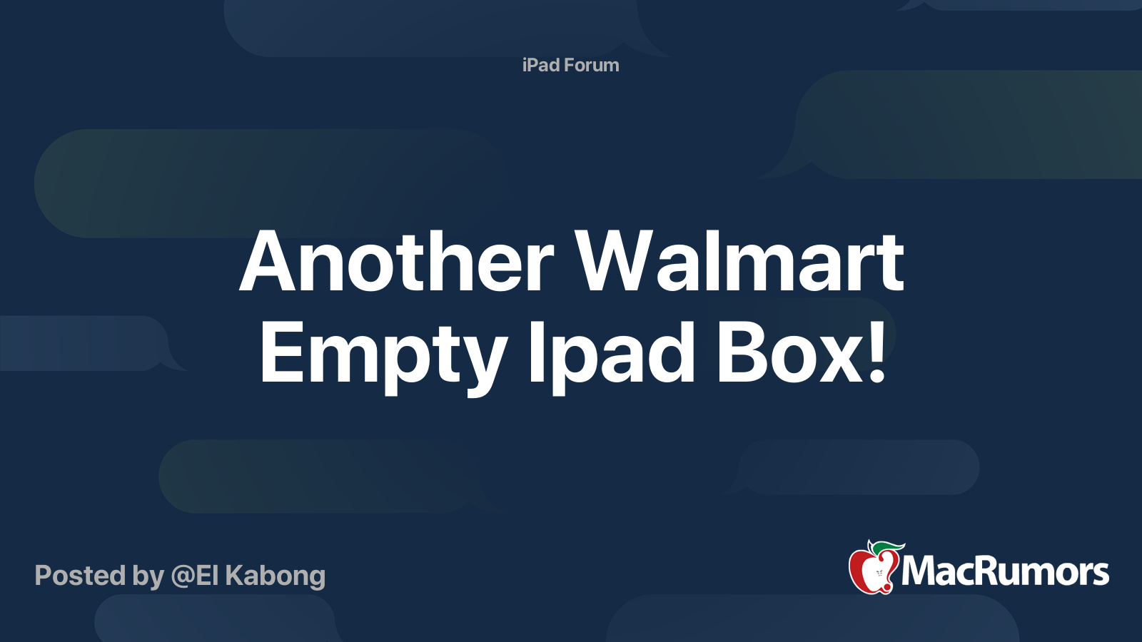 Another Walmart Empty Ipad Box Macrumors Forums