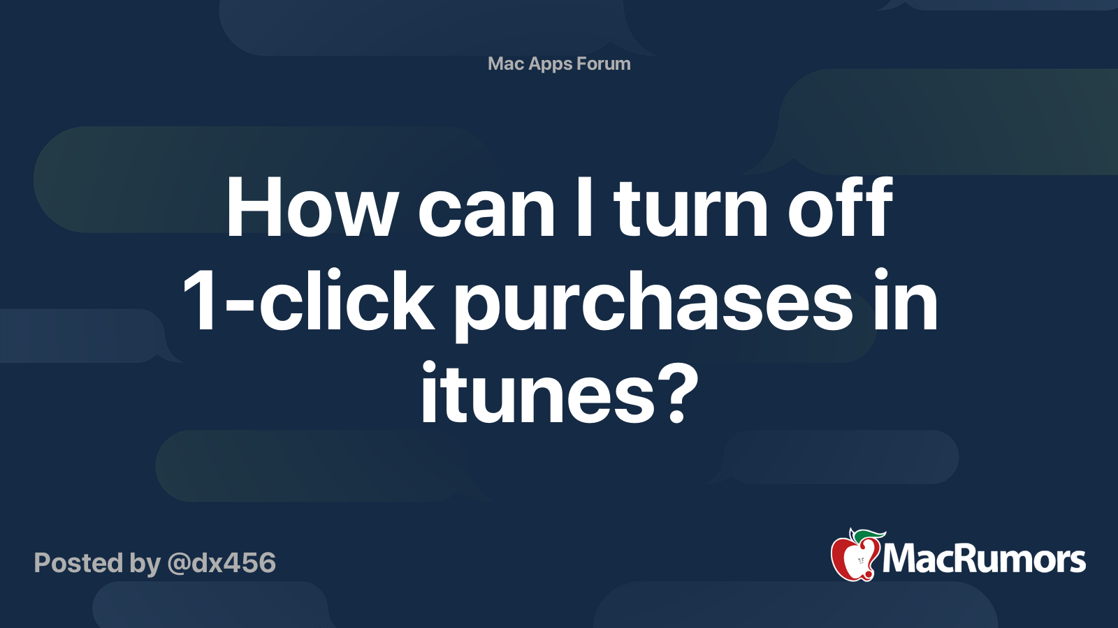 How Can I Turn Off 1 click Purchases In Itunes MacRumors Forums