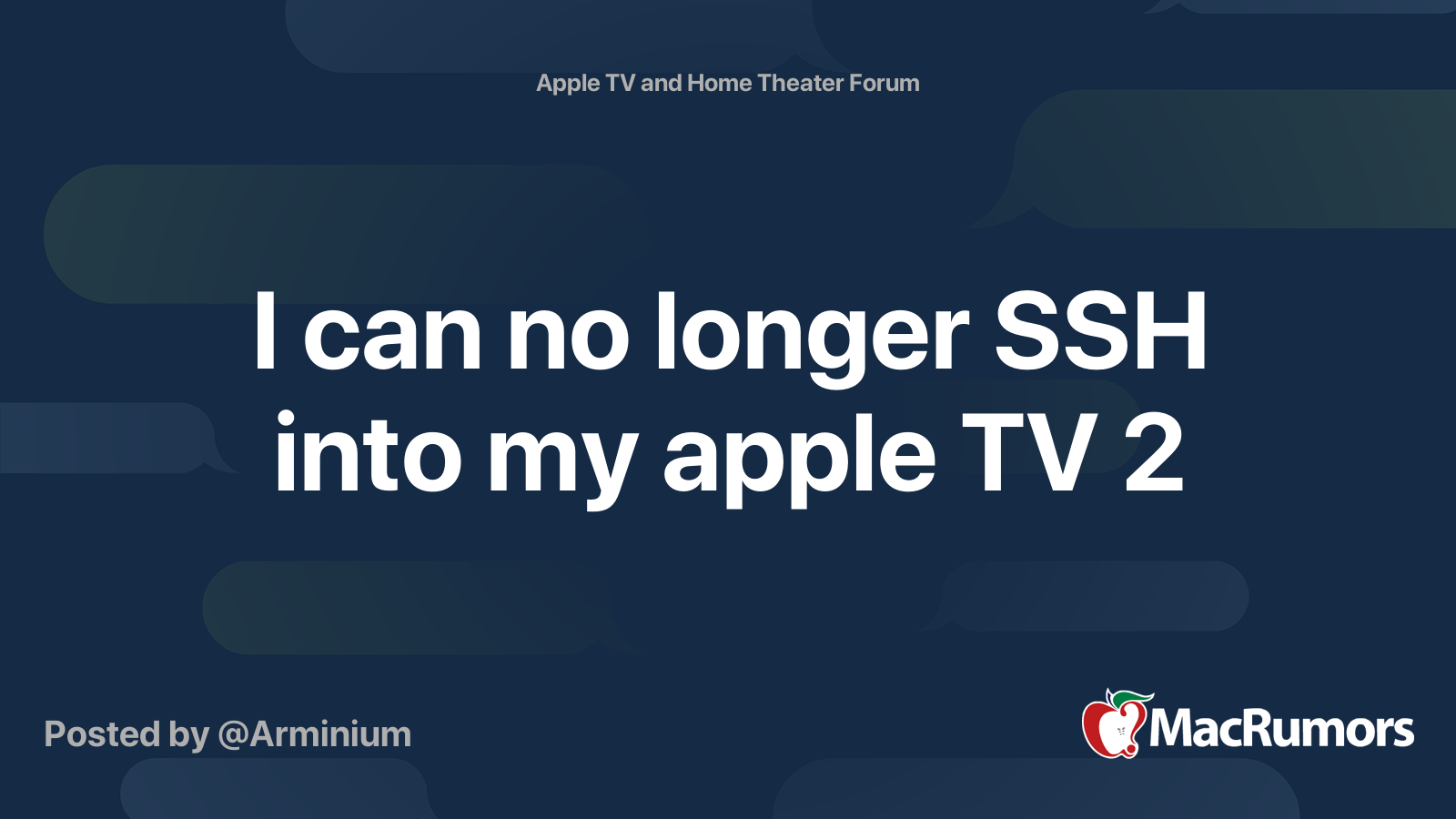 I no longer SSH my apple 2 MacRumors Forums