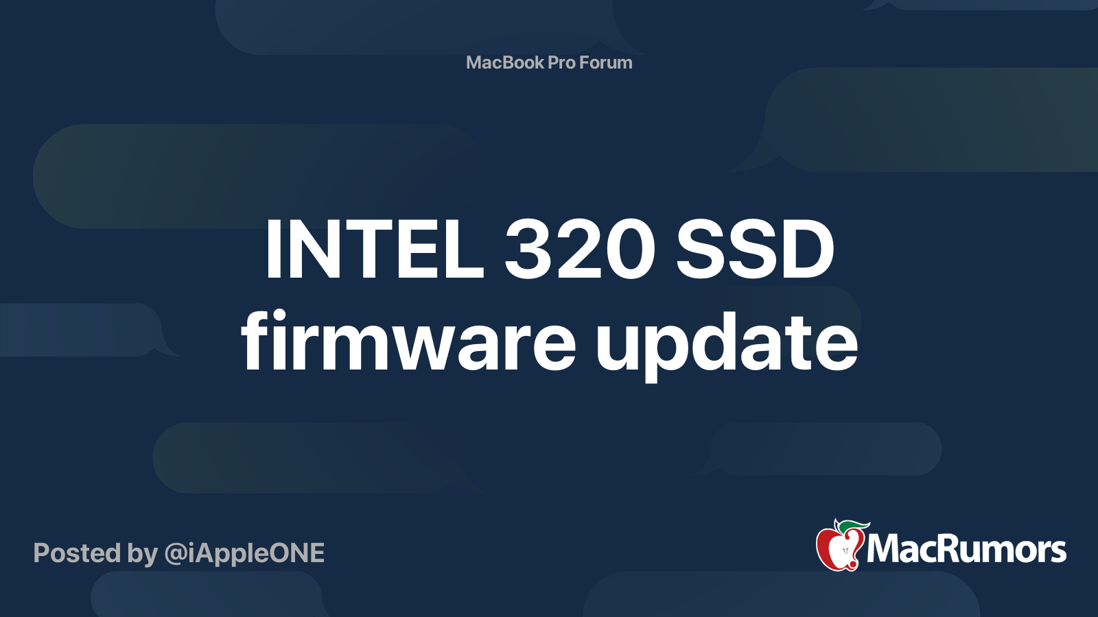 Intel 3 Ssd Firmware Update Macrumors Forums