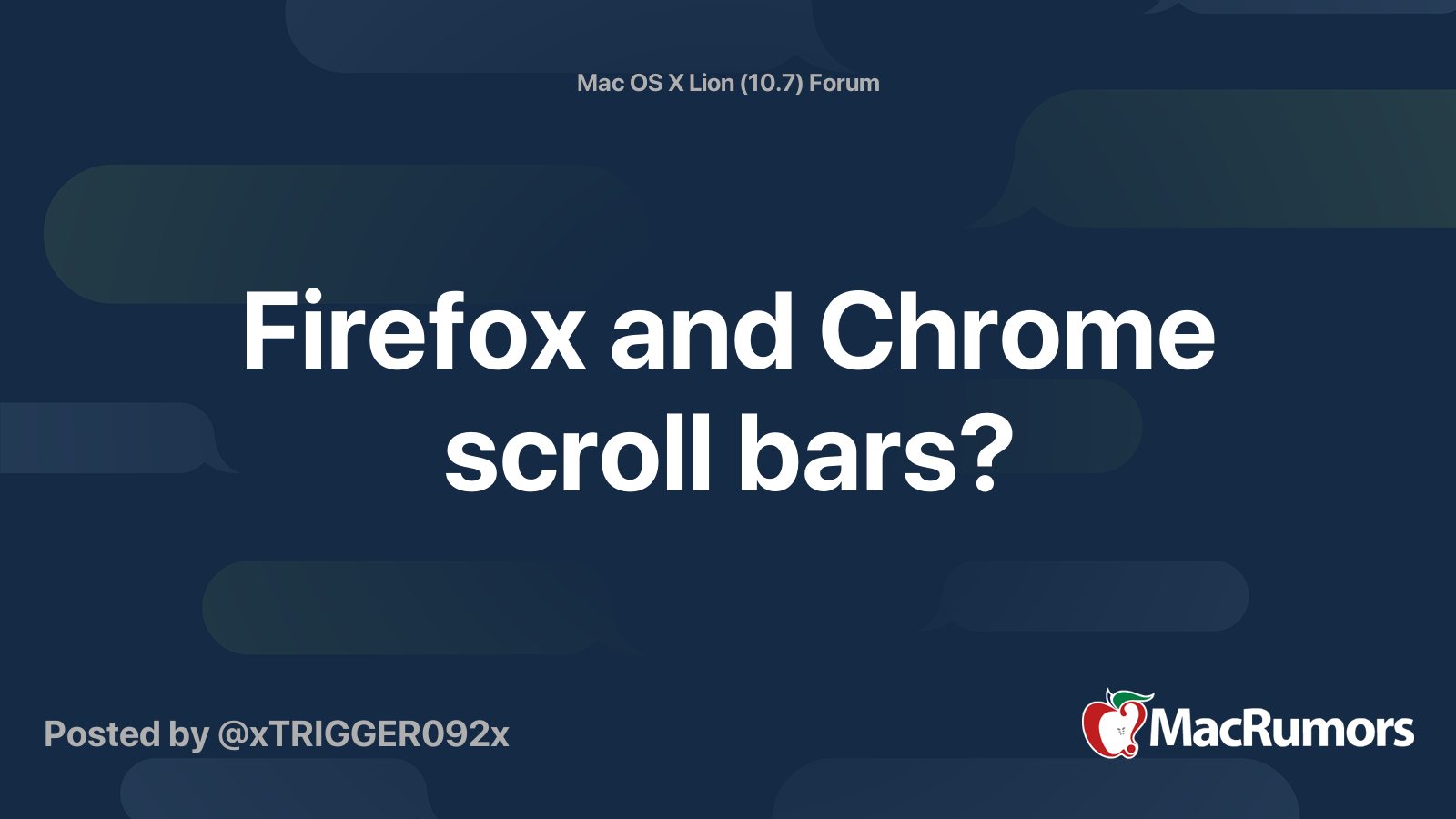 Firefox and Chrome scroll bars? MacRumors Forums