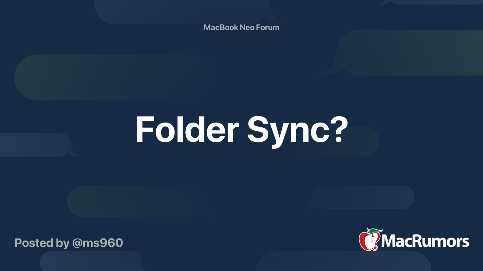 Folder Sync? | MacRumors Forums