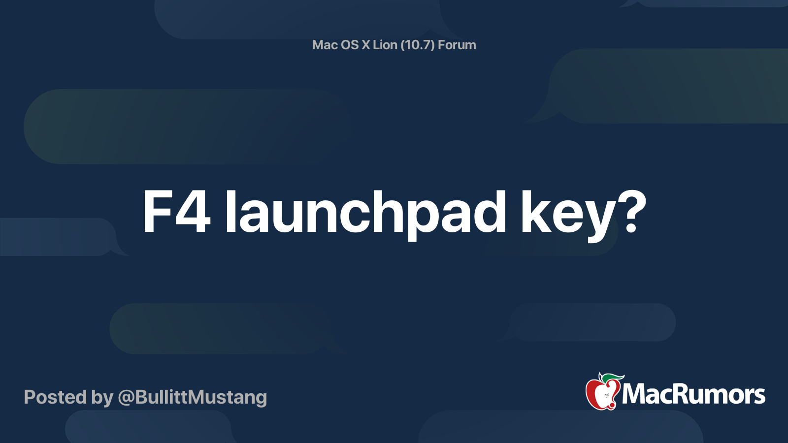 F4 Launchpad Key Macrumors Forums