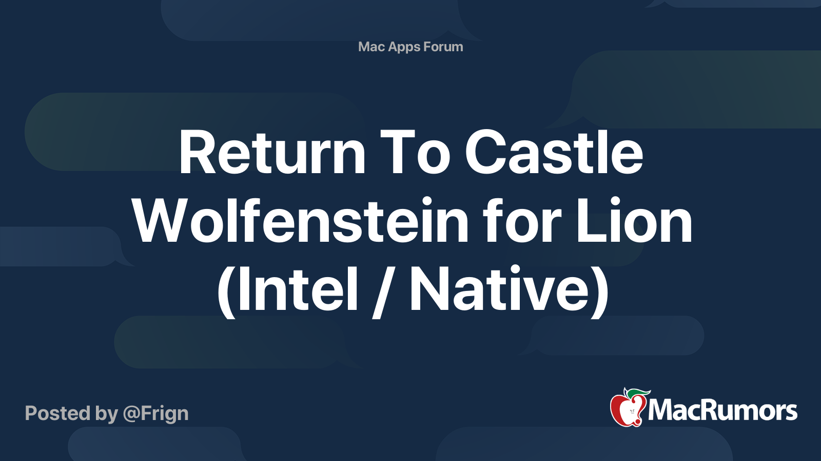 Return To Castle Wolfenstein Mac Os X Download